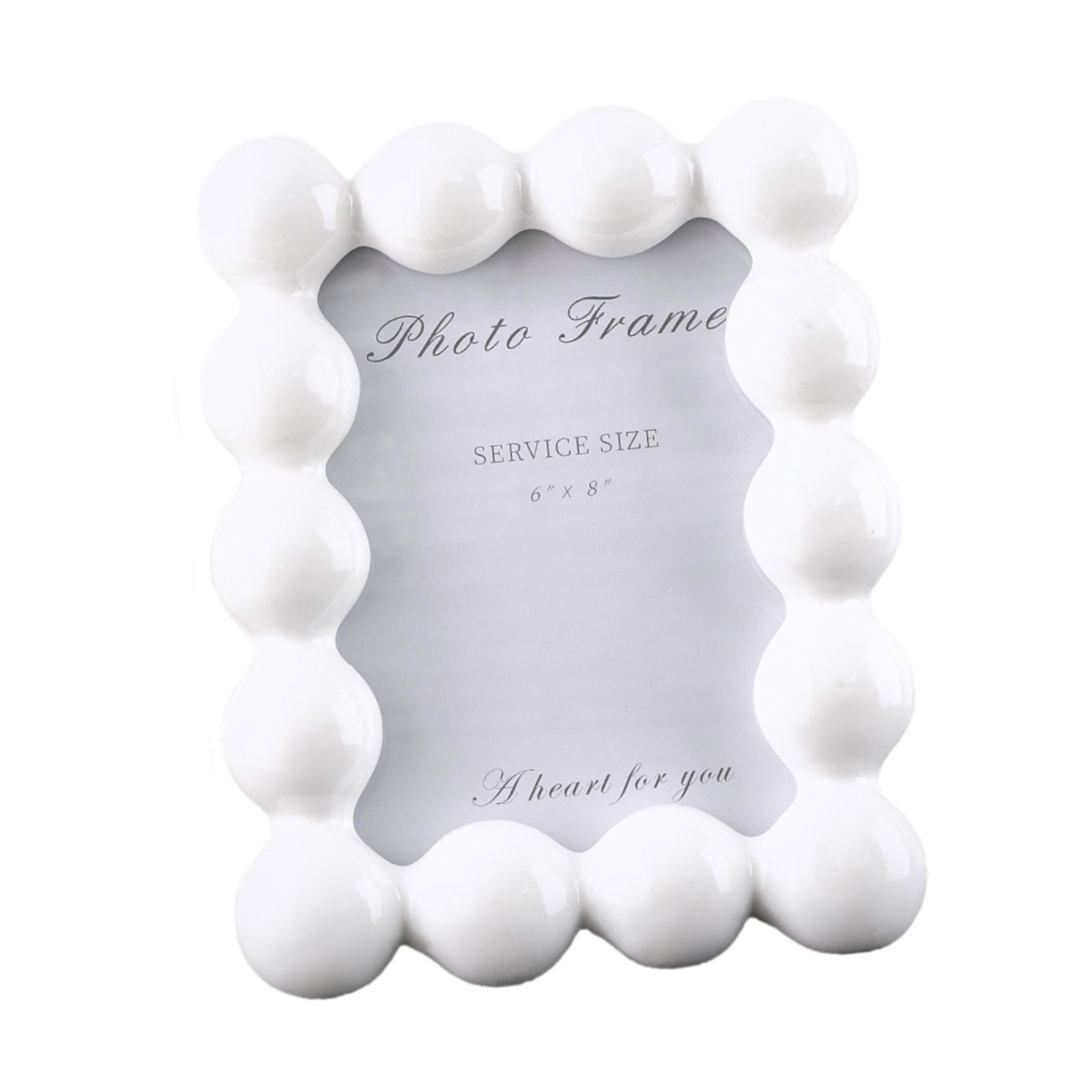 

Photo Frame Picture Frame Protective Easy to Install Decorative Resin Ornament Tabletop Display Stand for Desktop Weddings білий