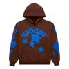 Felpa Sp5der Oversize Spessa in Pile con Stampa a Foglia Ragnatela Design Uomo Inverno Casual