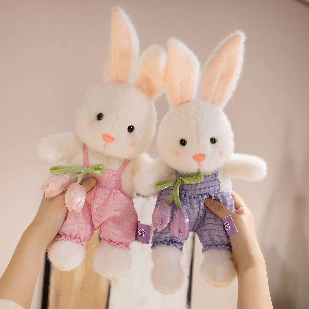 Non-Toxic Cute Flower Dress Bunny Plush Toy Adorable Cartoon Comfort Bunny Doll Easter Bunny Party Gifts Valentine Gifts