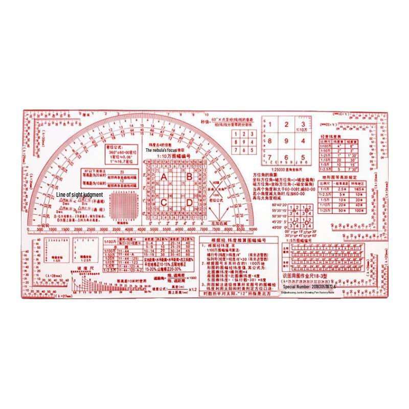 Military Geographic Coordinate Mapping Ruler