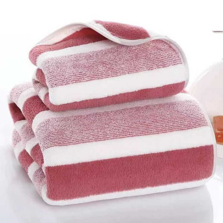 Coral Fleece Bath Towel Set for Men and Women