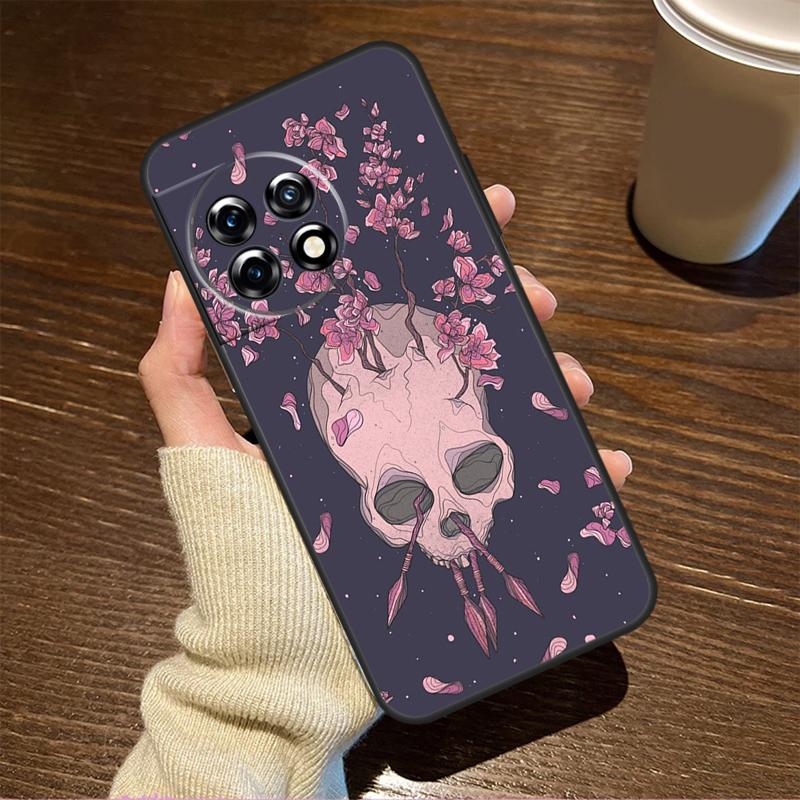 Gothic Floral Skull For OnePlus 15R 13 12 11 9 Pro 12R 13R 10T 13T Case For OnePlus Nord 5 CE 2 3 4 Lite N20 N30