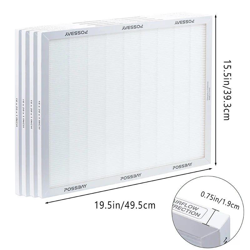 

4 шт. Моющаяся сетка воздушного фильтра Сетка воздушного фильтра разных размеров Подходит для печей, систем кондиционирования, ОВКВ 16*20*1 inch