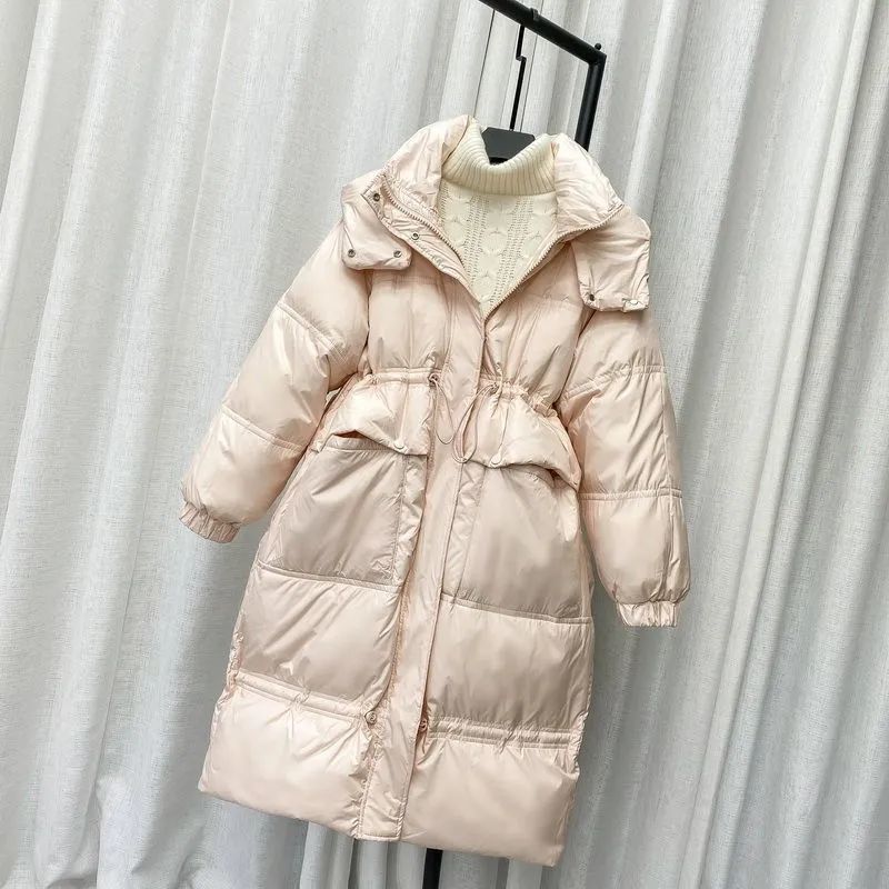 White Duck Down Down Jacket Women In the Long Section Knee Thickening