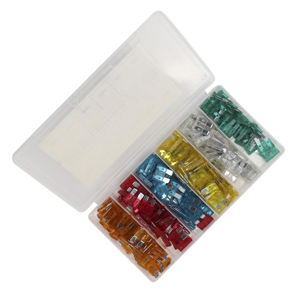 200pcs Car Blade Fuses Set 5A 10A 15A 20A 25A 30A Flat Fuse Assortment Kit Universal for Motorcycle RV Truck Boat
