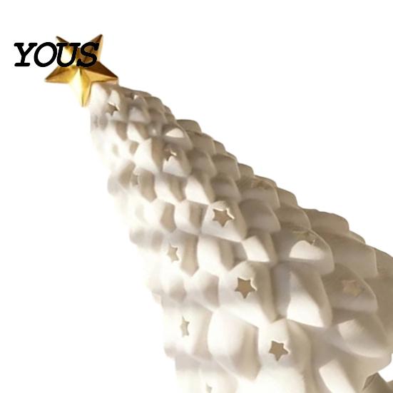 Versatile Decorative Candle Holders Christmas Tree Holder, 3D Printed Hollow Star Cutout Decorations Statue, Matte White Tabletop Decor for