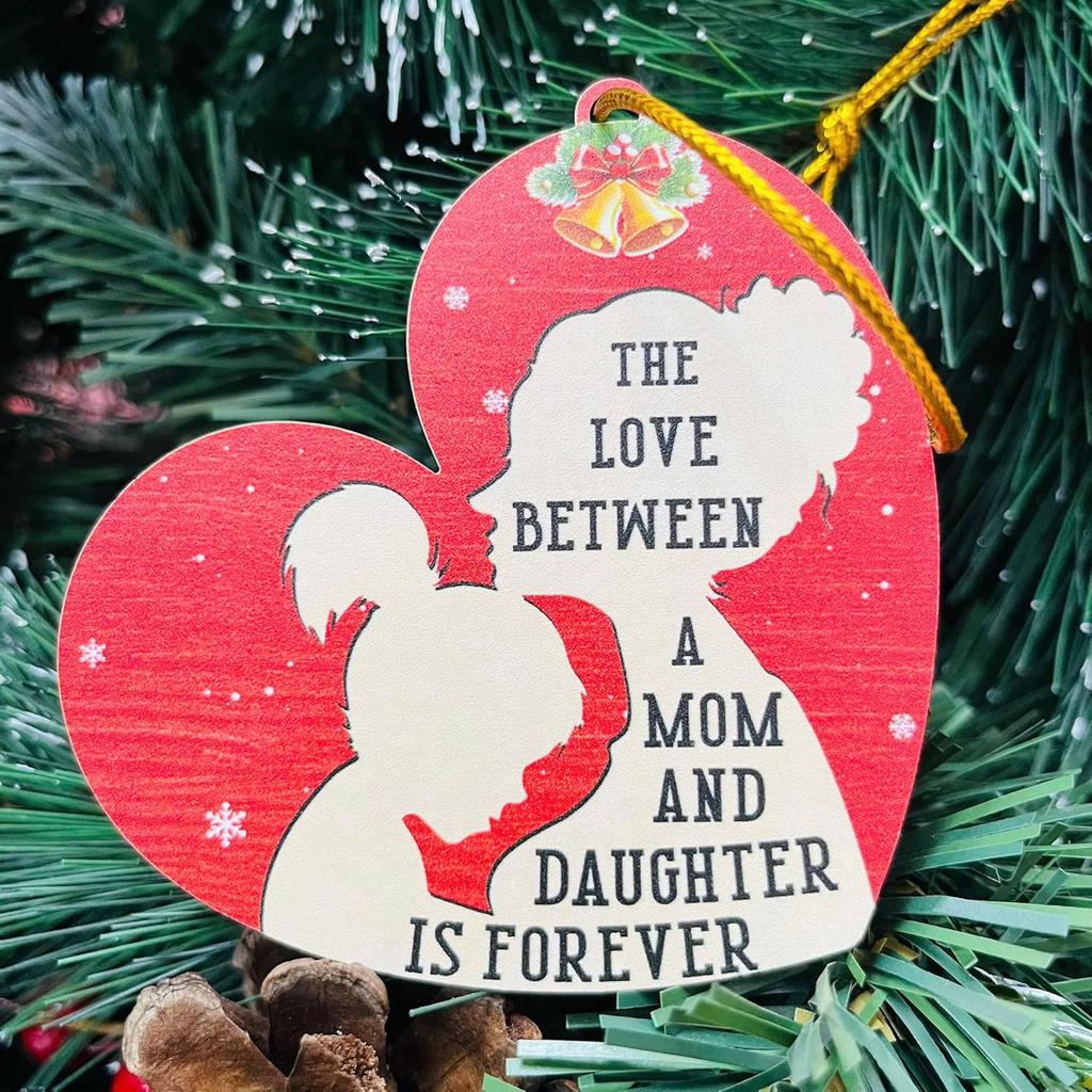 The Love Between a Mom and Son is Forever Ornament, Birthday, for Mothers & Sons Ornaments, Family Wooden Hanging Decoration on Xmas Tree, to Mom
