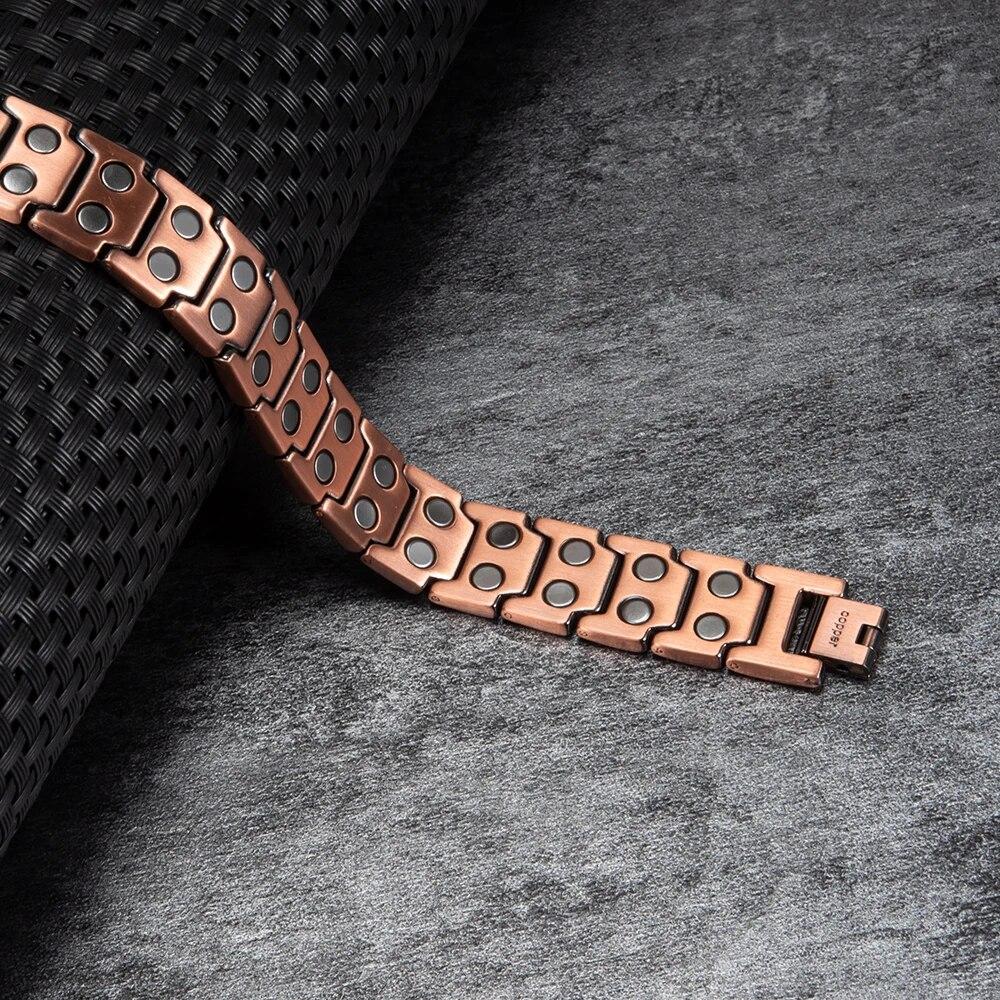 Brățară magnetică din cupru Ikuinen pentru bărbați Brățară magnetică din cupru viking pentru artrita bărbați cu lanț de mână vintage brățară magnetică pentru bărbați