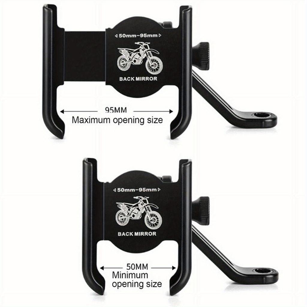 Heavy-Duty Motorcycle Phone & GPS Holder Adjustable Clamp with Free Mount, Compatible for Smartphones Tablets Navigation Devices