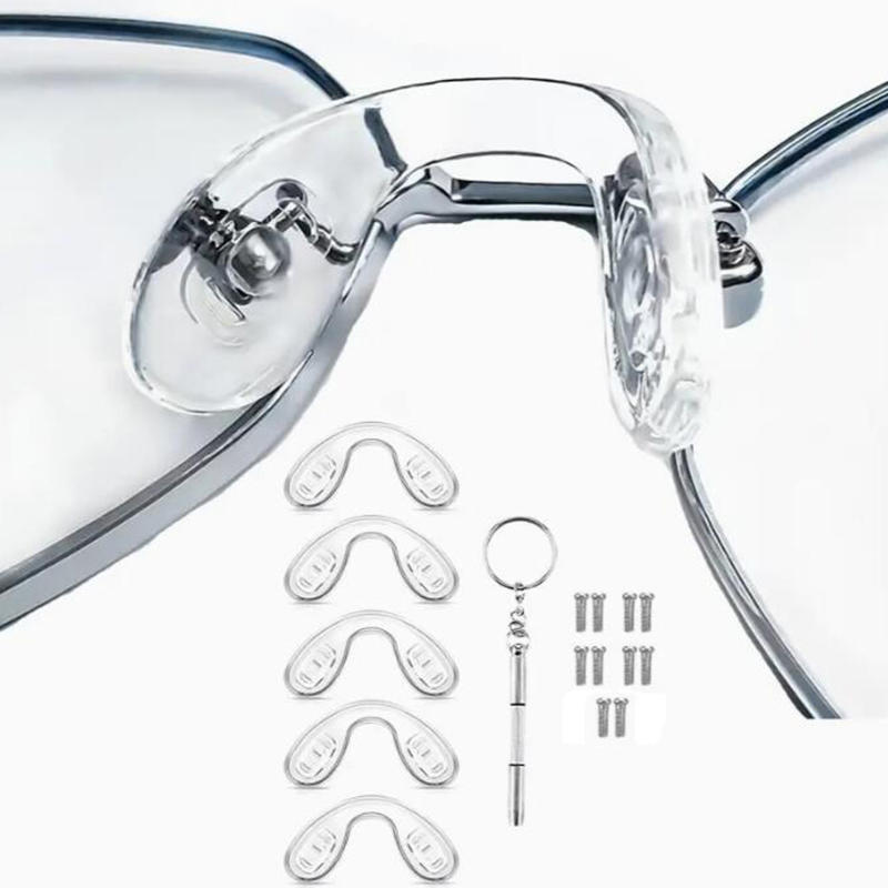 5/8 Stück Bequeme U-förmige Silikon-Nasenpads-Reparatursets für Brillen, Rutschfeste, Weiche und Atmungsaktive Accessoires für Brillen