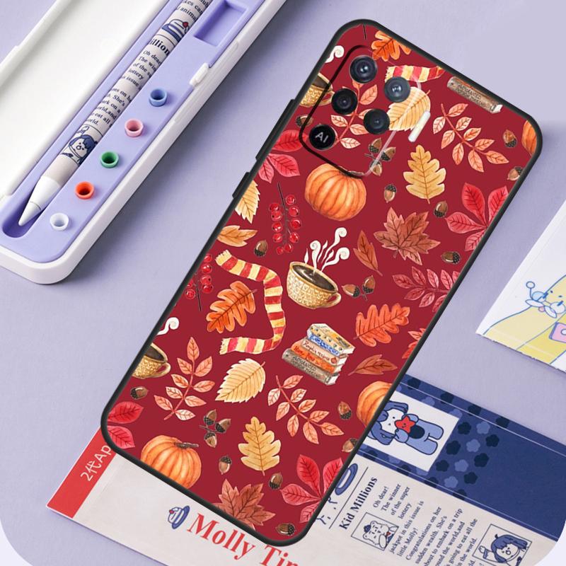 

Autumn Leaves Fall Halloween For OPPO A93 A83 A91 A52 A72 A54 A74 A94 A5S A5 A9 A31 A53 A15 A16 Phone Case Back Cover OPPO A74 4G