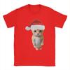 Weihnachten El Gato Meme Traurige Katze Munchkin Kätzchen Meme T-Shirt Strand Reine Baumwolle T-Shirts Für Männer Kurzarm Kleidung