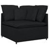 Modular Sofa with Cushions Fabric Black