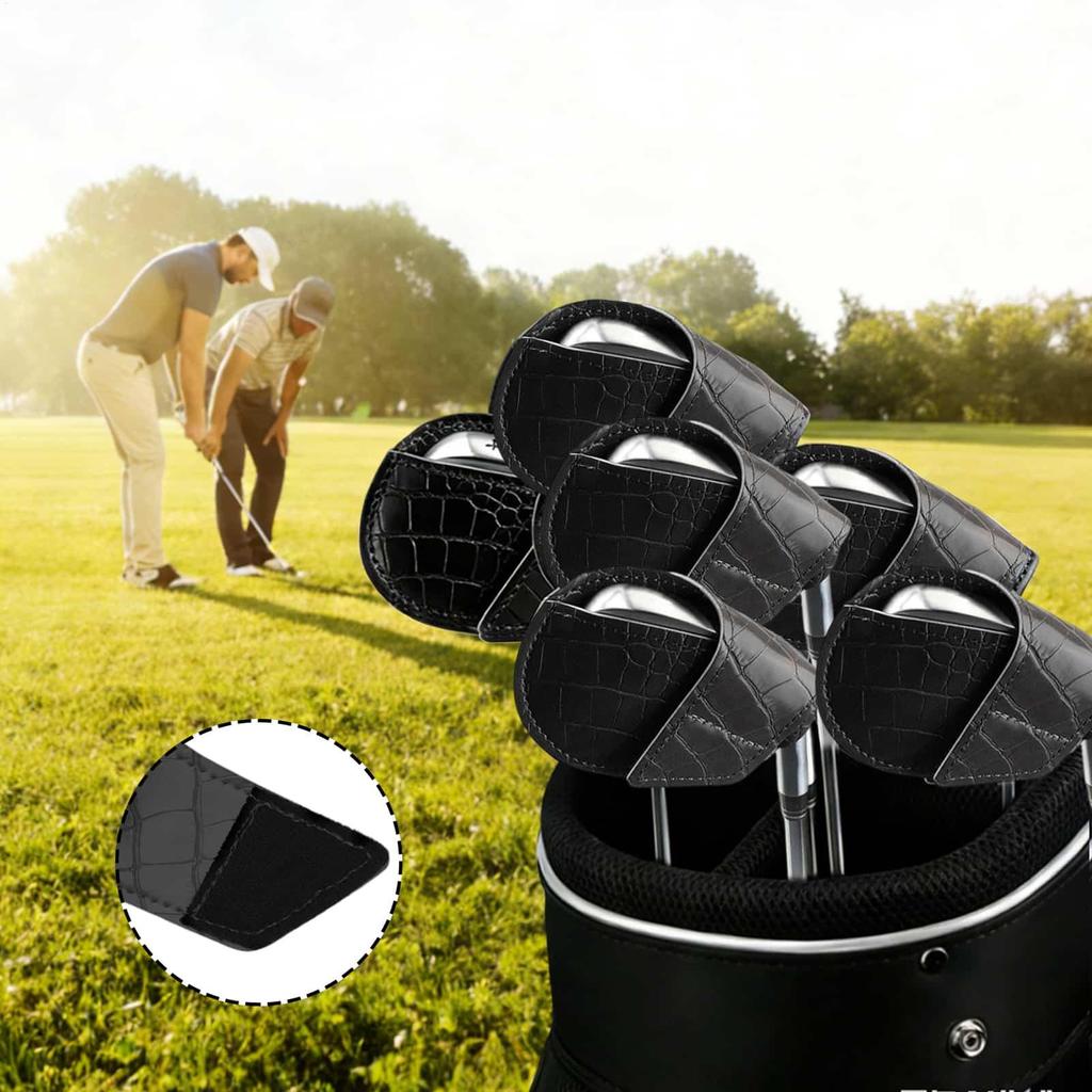 Iron Covers For Golf Clubs PU Leather Protector Iron Head Covers For Easy Identification Men Women Players Golfer Indoor