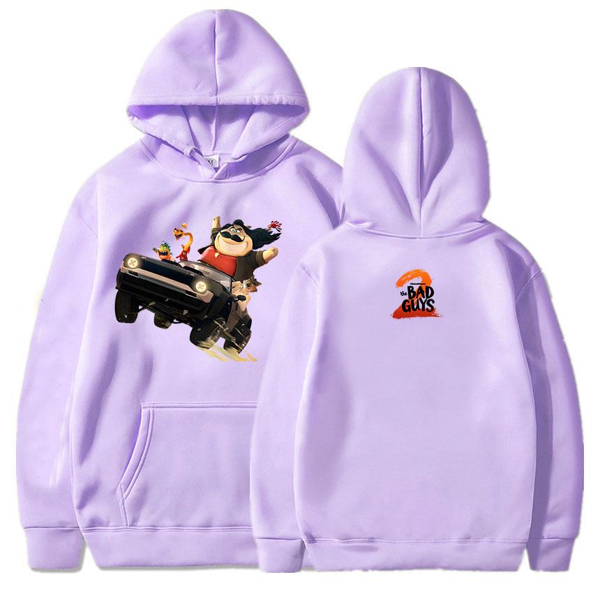 The Bad Guys 2 Hoodies Long Sleeve Hooded Sweatshirts Fleece Casual Women Pullovers Unisex Streetwear 2025 Movie Print Top