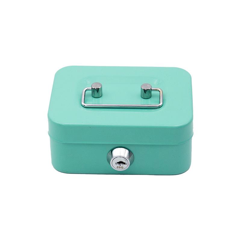 Bärbar Metall Sparbössa med Nyckellås Sekretess Pengalåda 4,53X3,35X1,97Tum Pengainsamlingslåda Liten Förvaringslåda för Vuxna Barn