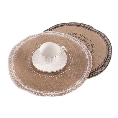 Decoration Fabric Craft Round Embroidery Plate Home Decor Table Placemat Coaster Coffee Cup Mats Kitchen Supplies