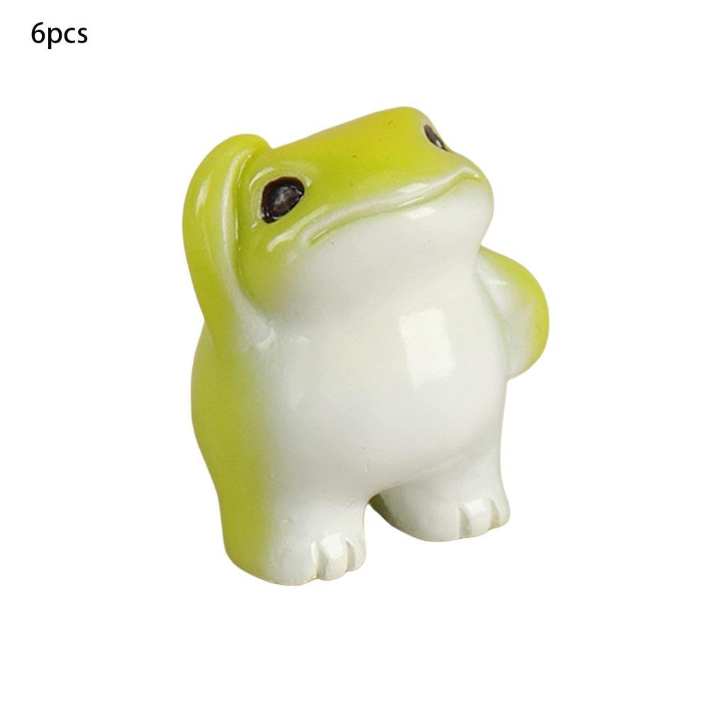 6pcs Cute Small Charms Resin Charms Handmade DIY Animal Pendant Funny Miniature Frog Figurines Jewelry Making