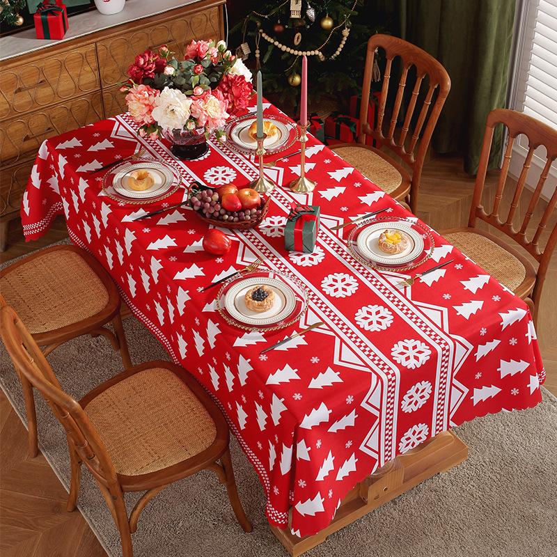 Christmas Tablecloth Holiday Wedding Party Table Cover Festive Craft Decor