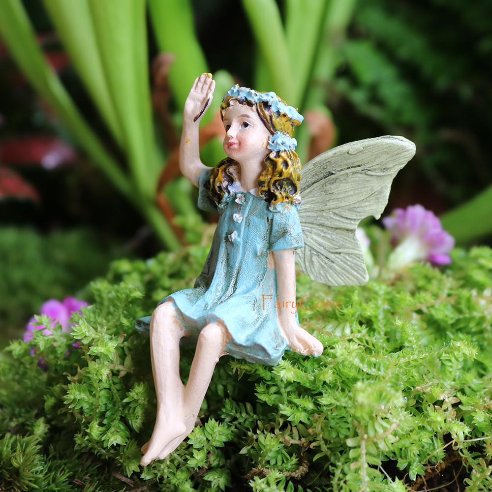 6pcs/lot Tinker Bell PVC Figure Dolls Garden Fairies Figurines Mini Fairy Statue Figure Fairy Garden Ornaments Decorations