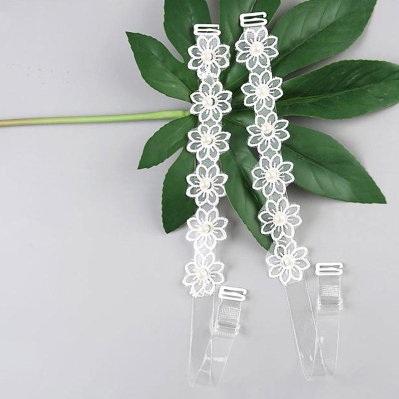 1Pair Flower Sexy Dress Decor Summer Bra Straps Elastic Shoulder Strap Adjustable Plastic/Lace Women