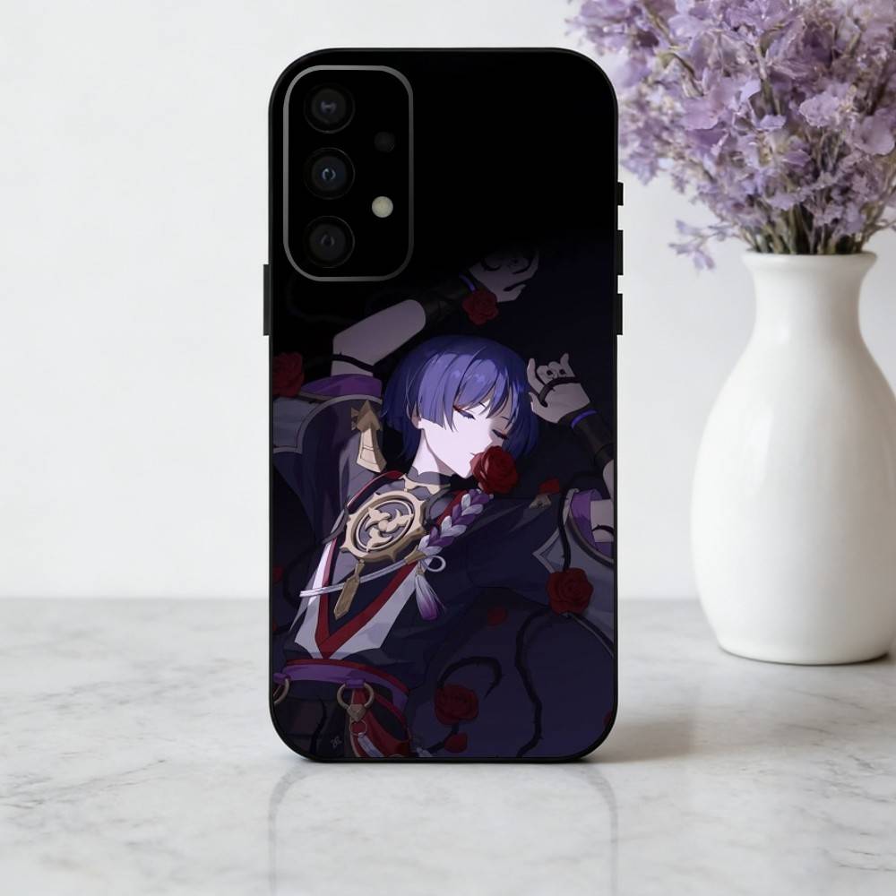 S-Scaramouches G-Genshin I-Impact-T phone Case For Samsung Galaxy A73,A72,A71,A70,A53,A52,A51,Others Soft Black Shell