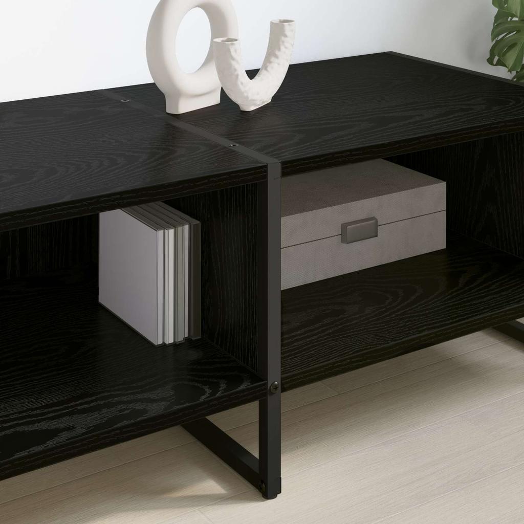 TV Stand Black Oak Effect 170.5 x 36 x 30.5 cm