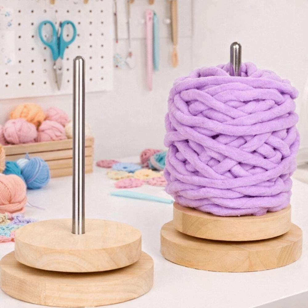 Wooden Yarn Rotating Tool Portable Thread Holder Auxiliary Tool Yarn Ball Holder  Crochet Work
