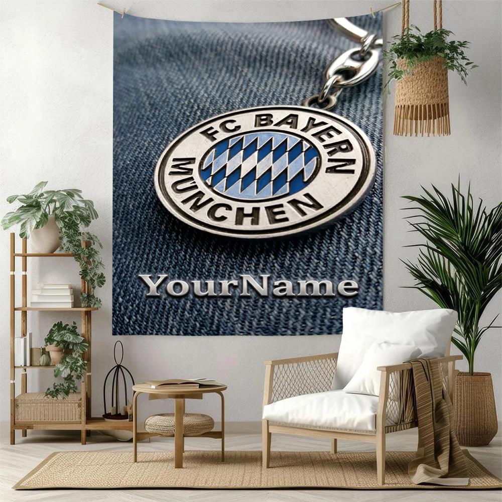 Fc Bayern Mnchen Custom Your Name Wall Decor Tapestry Art For Pet Memorial Birthdaywedding Party Backdrop Family Gift