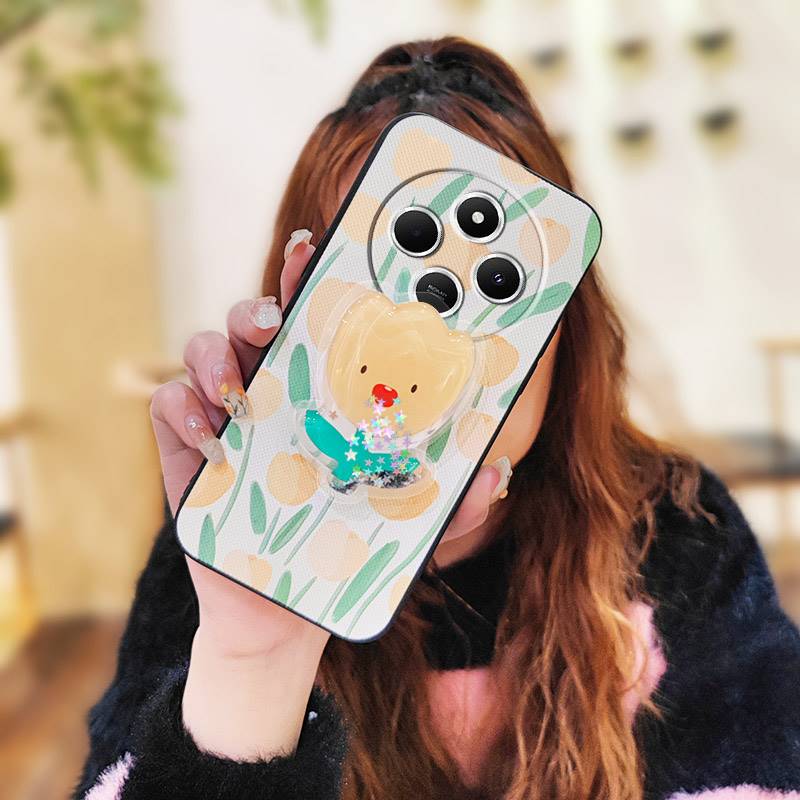 Silicone Dirt-resistant Phone Case For Redmi A4 5G Durable Cute Waterproof Quicksand protective Cartoon Soft Case TPU