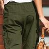 Pantaloni Cargo Monocolore Coulisse Donna Tasche Multiple Caviglia Legata per il Lavoro