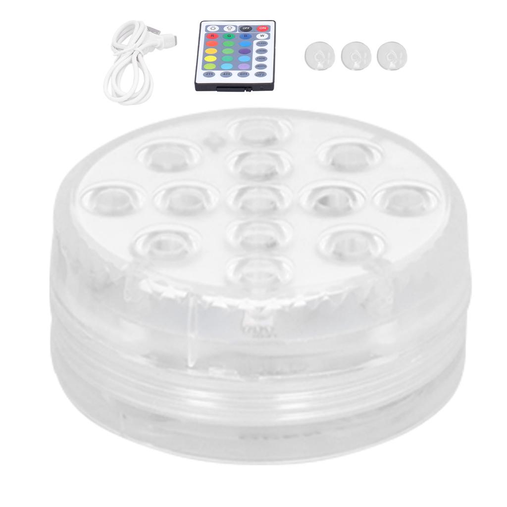 16 Color RGB Pool Lamp LED Submersible Light with Magnet Suction Cup for Fish Tank Fountain Decor