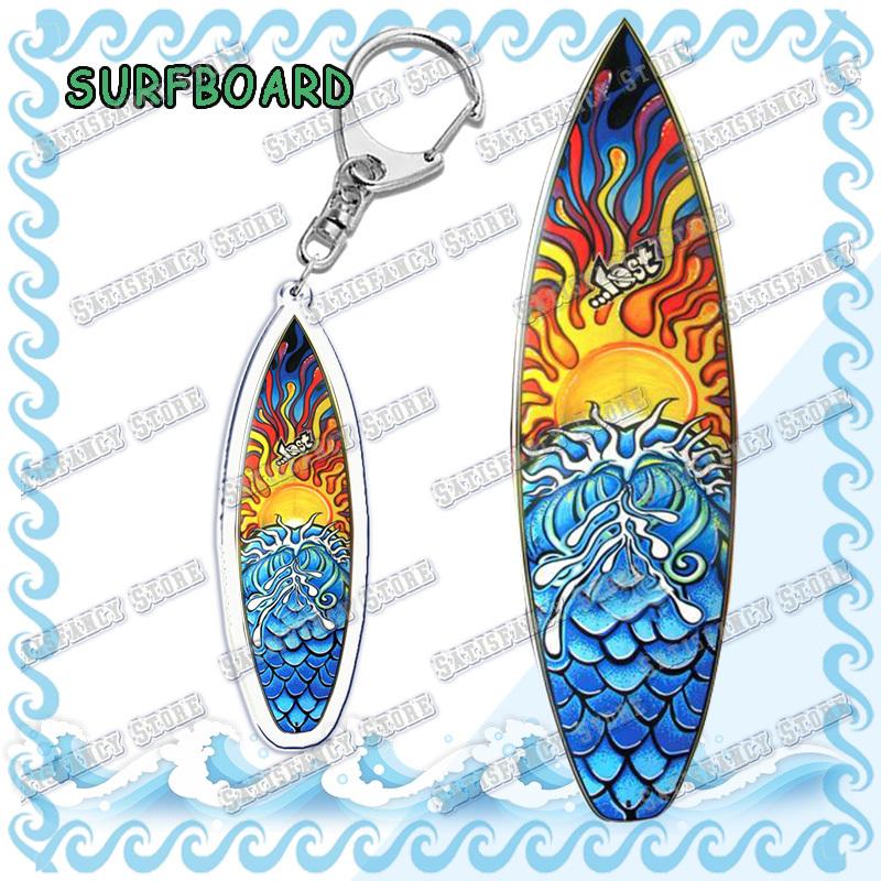 Waves Surfing Surfboard Keychains for Accessories Bag Bicycle Pendant Keyring Jewelry Fans Creative Beach Travel Gift Chaveiro