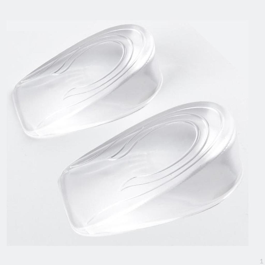 1 Pair Height Increase Insoles Nonslip Shock Absorption Clear Arch Support Silicone Half Feet Pads