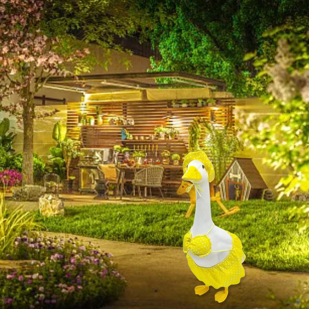 Easter Celebrations Garden Decoration Clothes Goose Statue Accessories Bunny Ear Hat Festive Outdoor Decoration