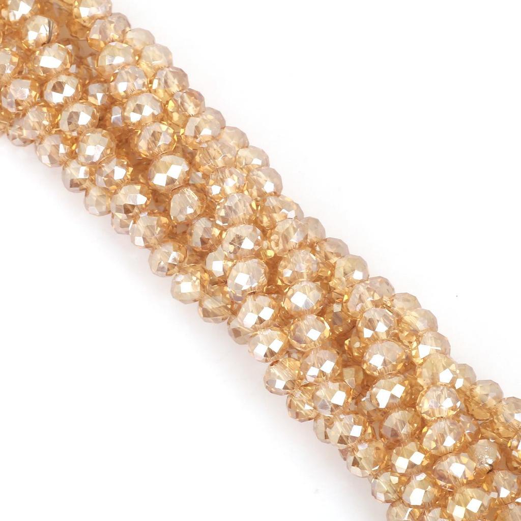 6mm Flat Glass Crystal Beads - DIY Plated Color Abacus Loose Beads for Accessories