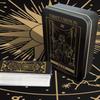 Mystic Noir Elegant Black & Gold Tarot Deck 10*6cm, Full 78-Card Set in Metal Tin, Travel-Size Deck for Wisdom and Guidance