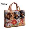 Bolso Tote Acolchado para Mujer con Estampado Retro Tela Vintage Ligero Gran Capacidad Plegable Bolso de Mano para Uso Diario Viajes Compras