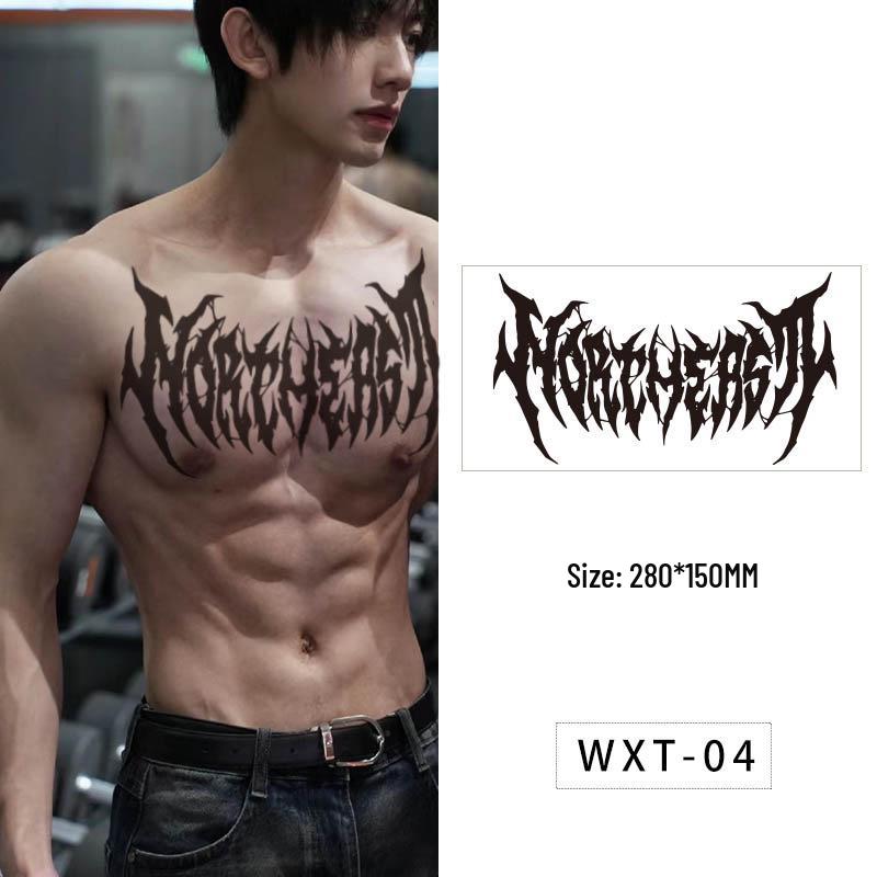 Grands Autocollants de Tatouage Temporaire Imperméables Floraux pour la Poitrine