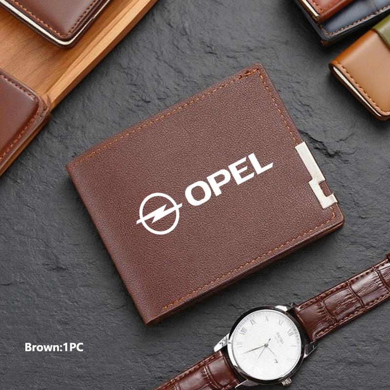 New Fashion Business Wallet Leather Car Logo Card Holder Men Coin Purse For Opel ADAM ASTRA J K CORSA E INSIGNIA MOKKA VIVA