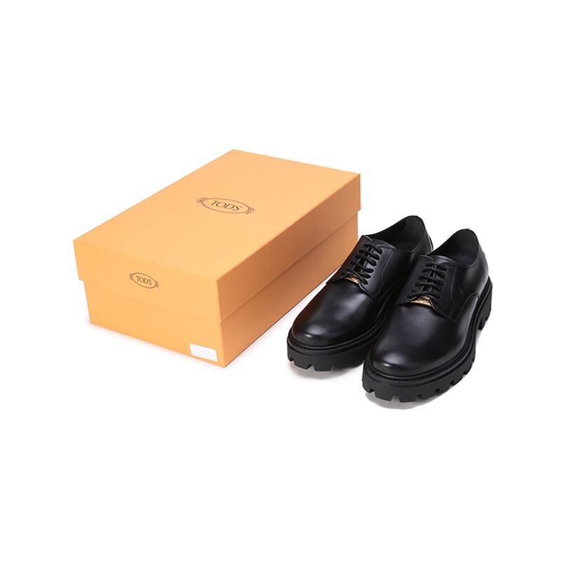 TOD'S Men's Black Leather Lace-up Platform Oxford Shoes