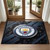 Manchester City Design Crystal Velvet Rug Soft Decorative Mat for Bedroom Entrance