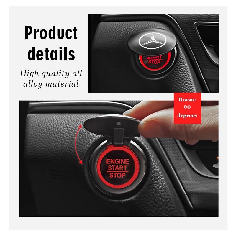 Car One-Click Start Button Protector Cover Decoration Stickers Accessories For Benz CITAN VITO SPRINTER CLS SLK Sport ML C200 PN7