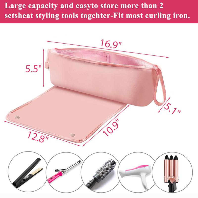 2-in-1 Hair Tools Travel Bag for Flat Irons, Straighteners, Curling Iron, and Haircare Accessories, with Interior Pockets