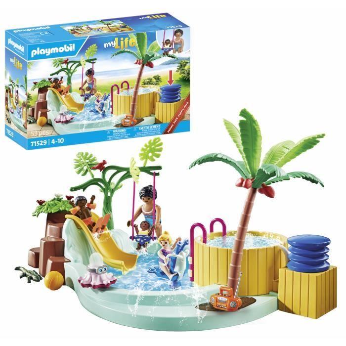 PLAYMOBIL 71529 Vacanciers avec piscine et bain à bulles - My Life - Dès 4 ans - Jeu de rôle créatif