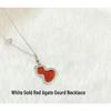 18K Gold Plated Linjia Gourd Necklace with Red Agate & White Mother-of-Pearl Pendant for Women