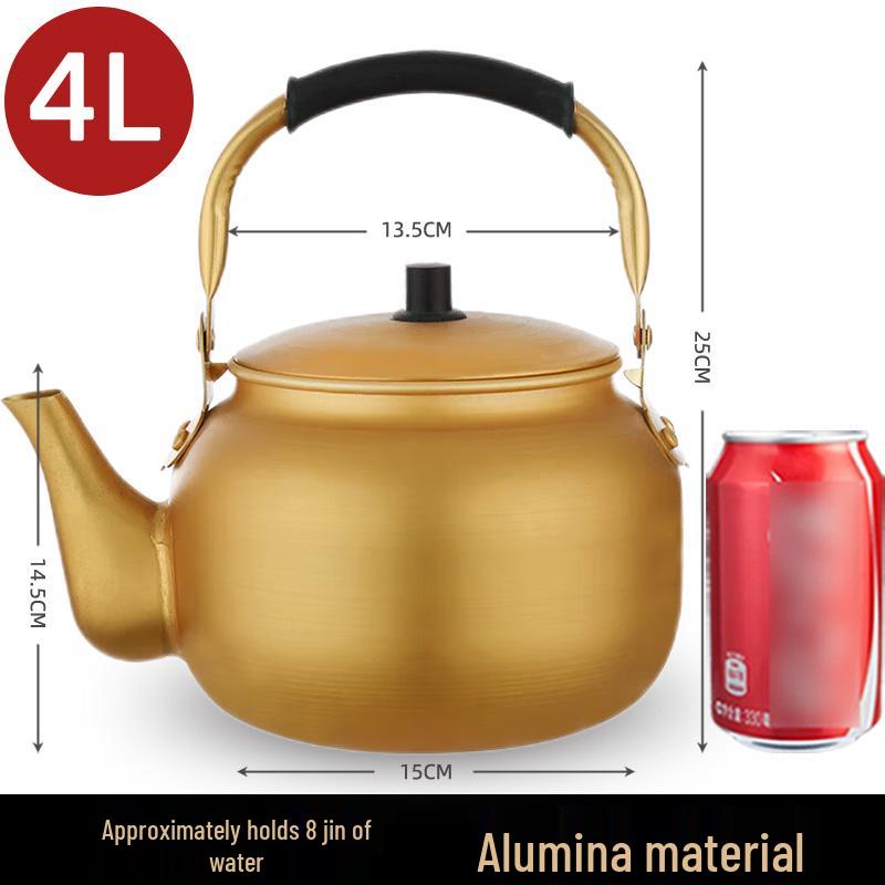 Yellow Aluminum Teapot Kettle: Large Capacity Korean Rice Wine Pot for Gas Stoves