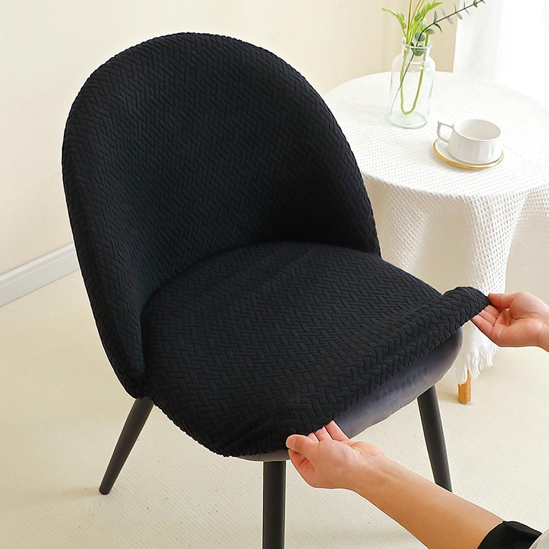 1/2Pcs Soft Jacquard Dining Chair Cover Curved Duckbill Chair Slipcover Short Back Seat Cover For Living Room El Wedding