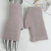 Exposed Finger Cashmere Gloves Thick Fingerless Gloves Fashion Knitted Gloves  Autumn Winter