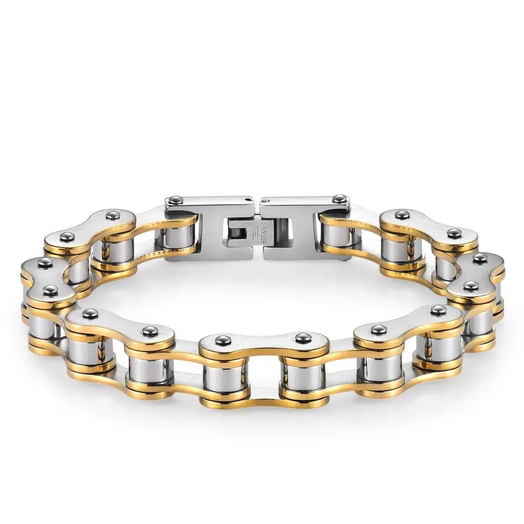 Personalized Punk Motorcycle Bracelet Stainless Steel Bracelet Fashion Silver Bicycle Chain Bracelet